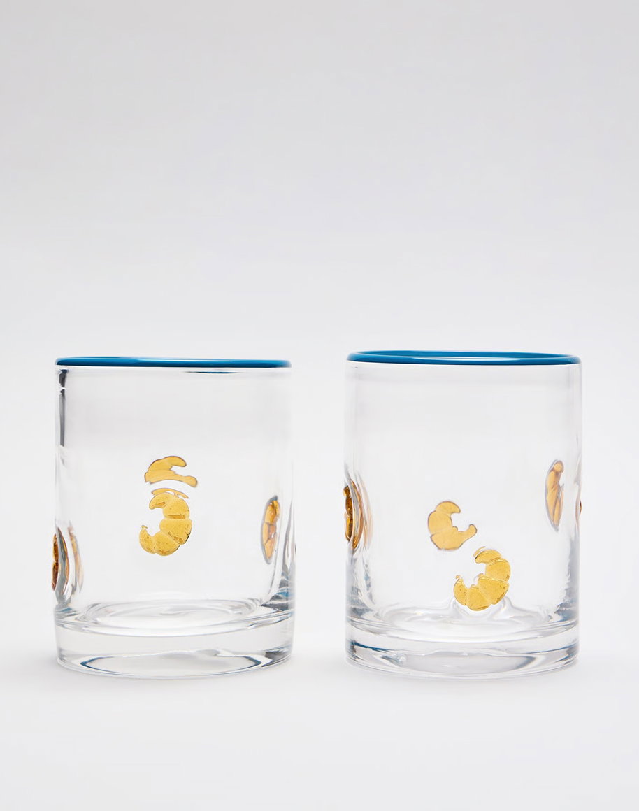 Croissant Glass Tumblers Set of Two