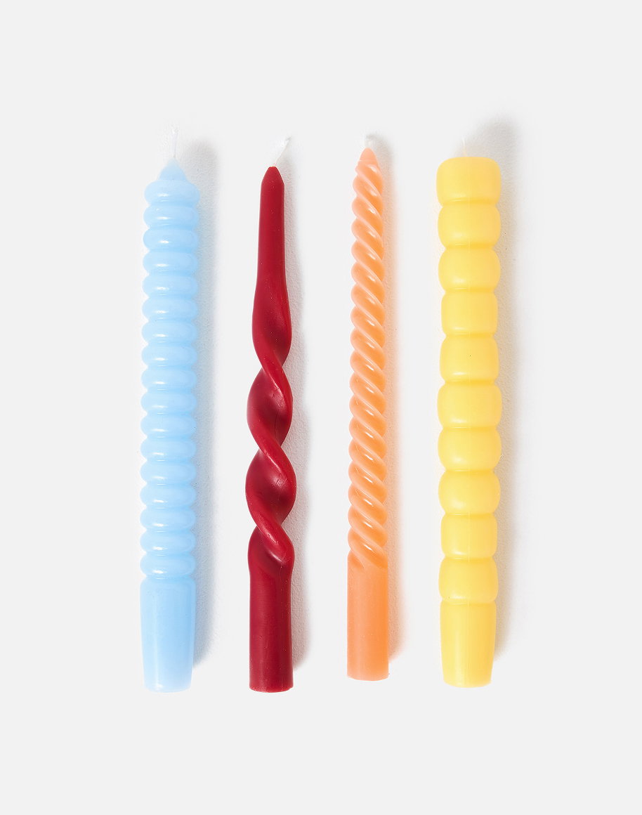 Twirls and Swirls Dinner Candles Set of Four