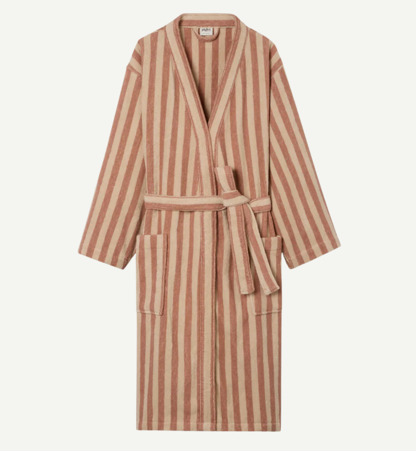 Sand Shell Pembroke Stripe Cotton Robe
