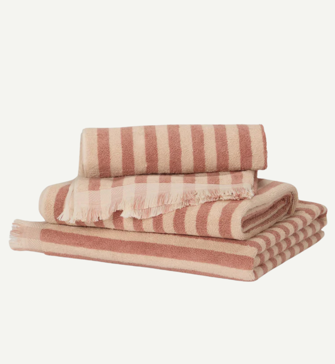 Sand Shell Pembroke Stripe Cotton Towels
