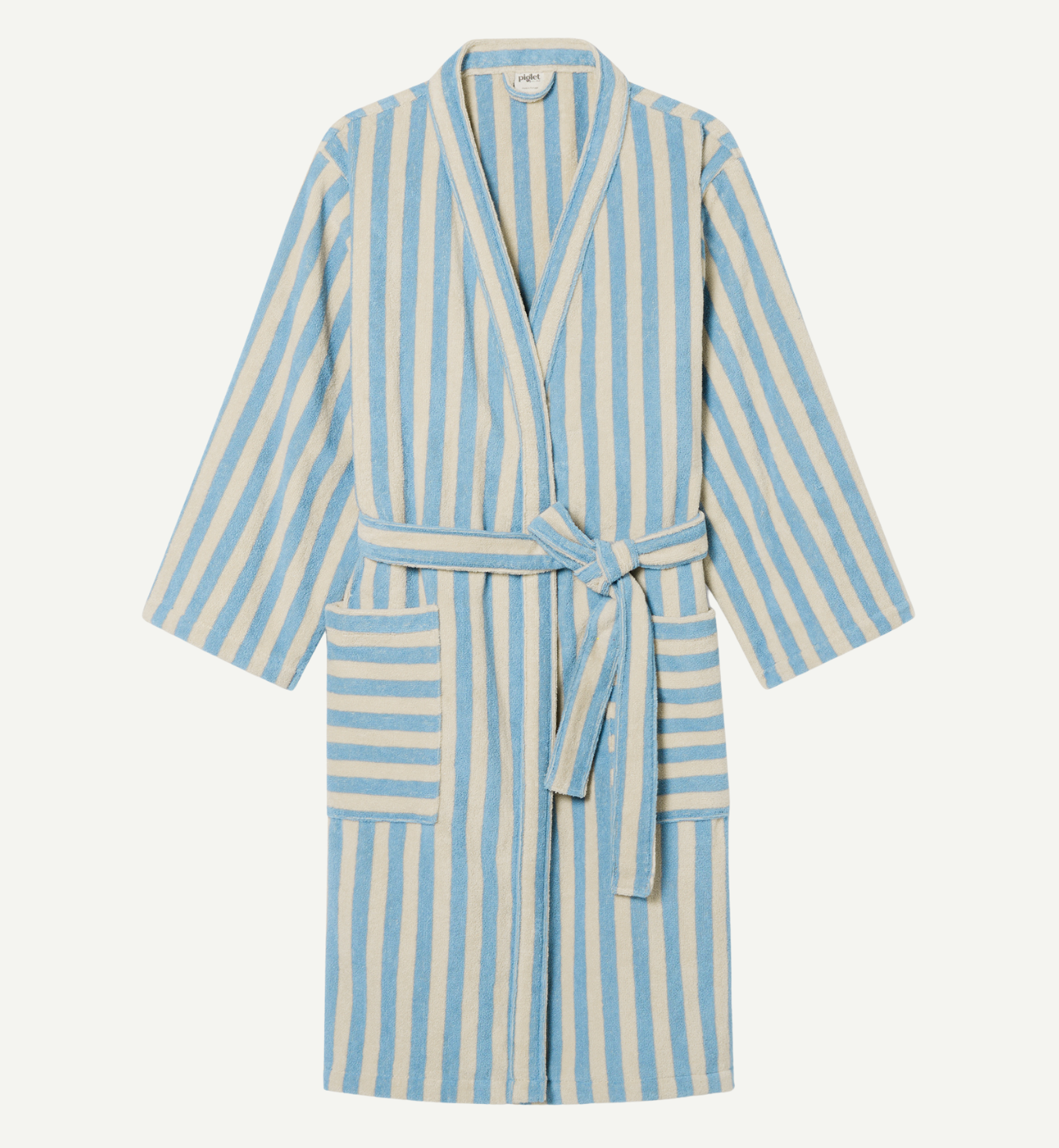 Coastal Blue Pembroke Stripe Cotton Robe