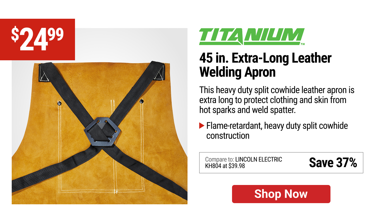 TITANIUM 45 in. Extra-Long Leather Welding Apron