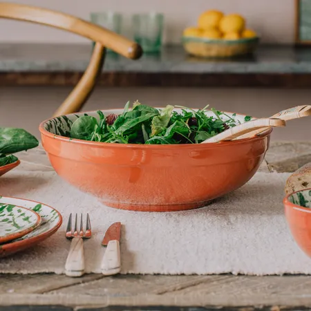 Green Splash Deep Serving Bowl