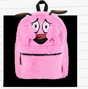 Flip Pak Courage the Cowardly Dog Evil Eggplant Print Reversible Backpack