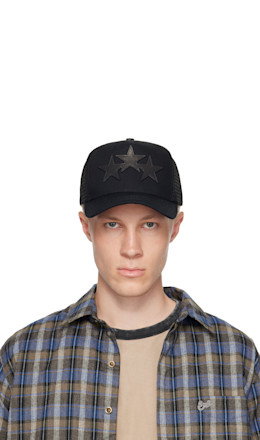 Black 3 Star Trucker Cap