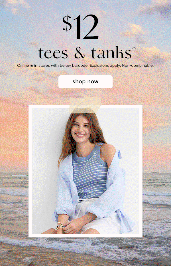 $12 tees & tanks