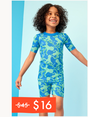 HannaJams™ Pajama Set | Opal Octopus on Swedish Sky