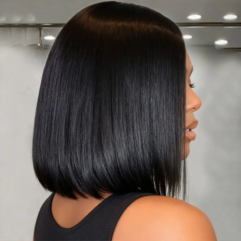 Wear and Go Wigs Bob Wigs with Side Part Pre Cut Lace Best Human Hair Wigs