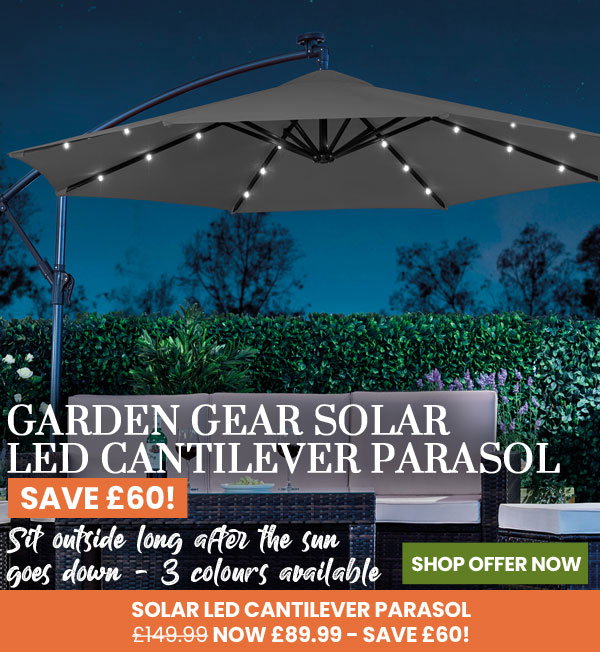 Solar LED Cantilever Parasol