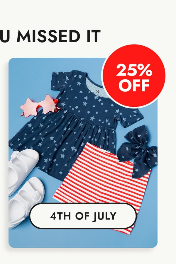 shop 4th of july now 25% OFF