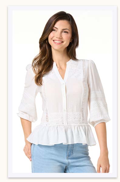 Shop Flounced Floral Applique Top