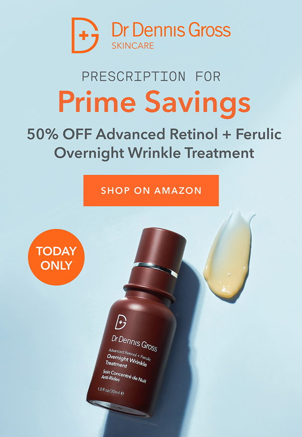 Shop 50% Off Advanced Retinol + Ferulic Overnight Wrinkle Treatment