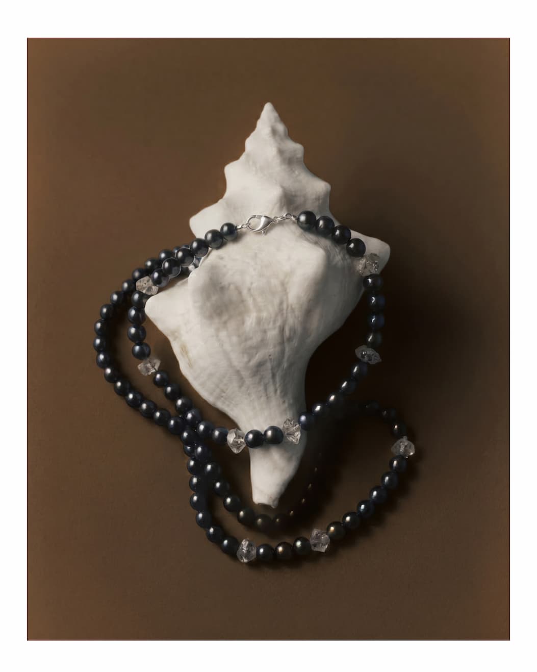 Pearl & Raw Crystal Necklace