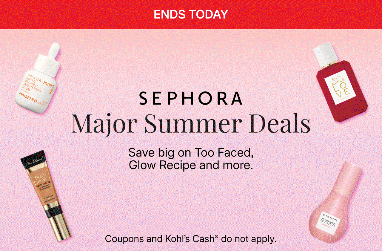 shop sephora major summer deals. up to 50% off beauty. 20% off select face moisturizers. up to 25% off select shampoos and conditioners