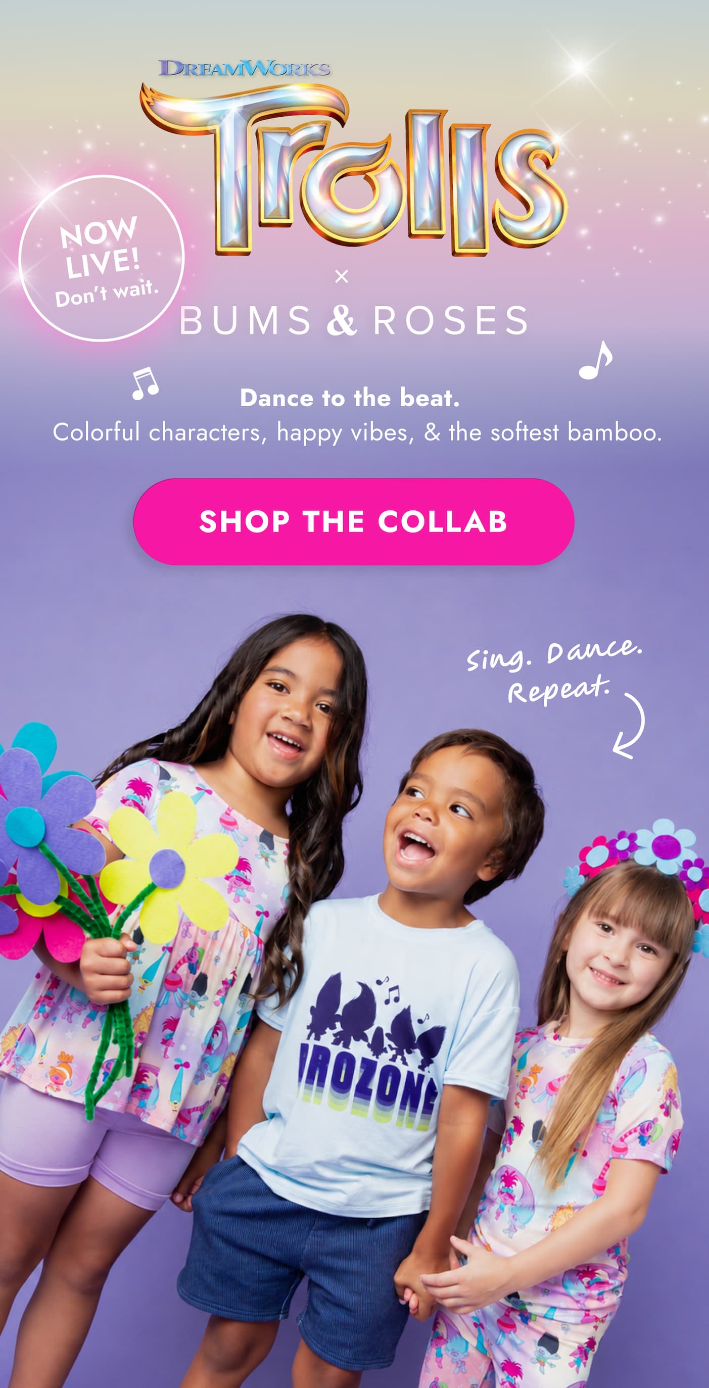 Shop now: DreamWorks Trolls and Bums & Roses exclusive collab