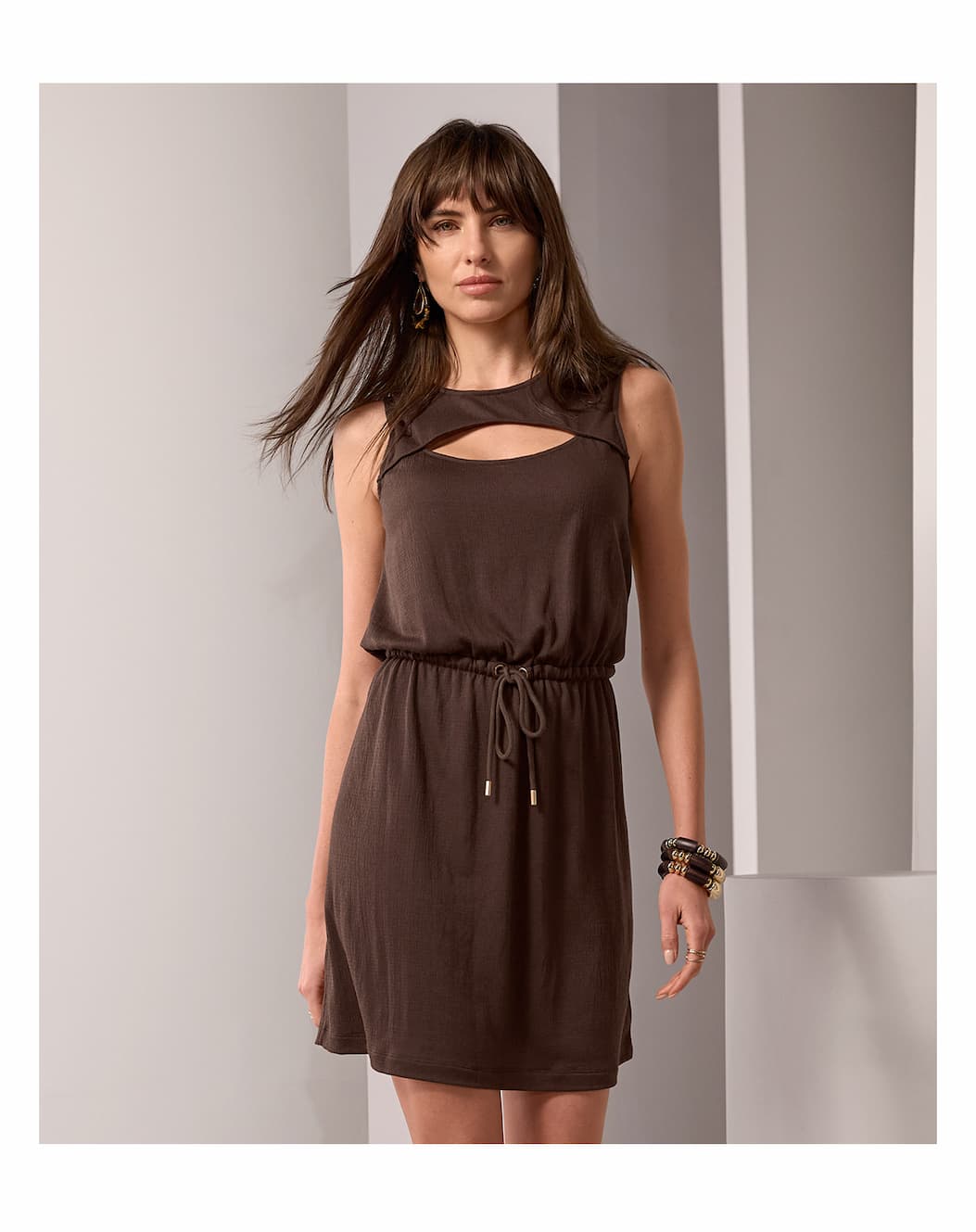 Textured Knit Cut Out Dress