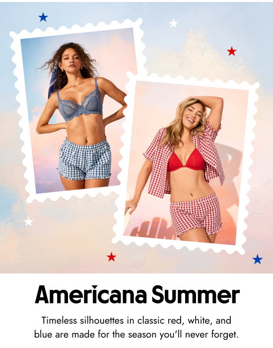 Americana Summer: Timeless silhouettes in classic red, white, and blue are made for the season you will never forget.