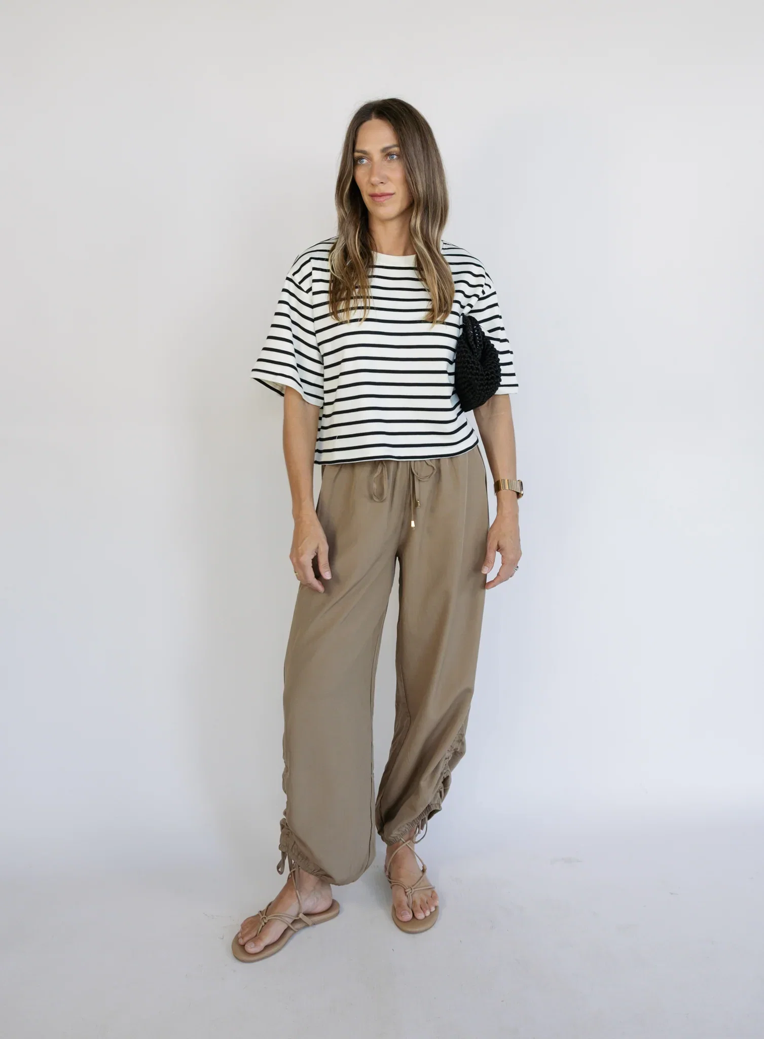 Reed Striped Cropped Tee