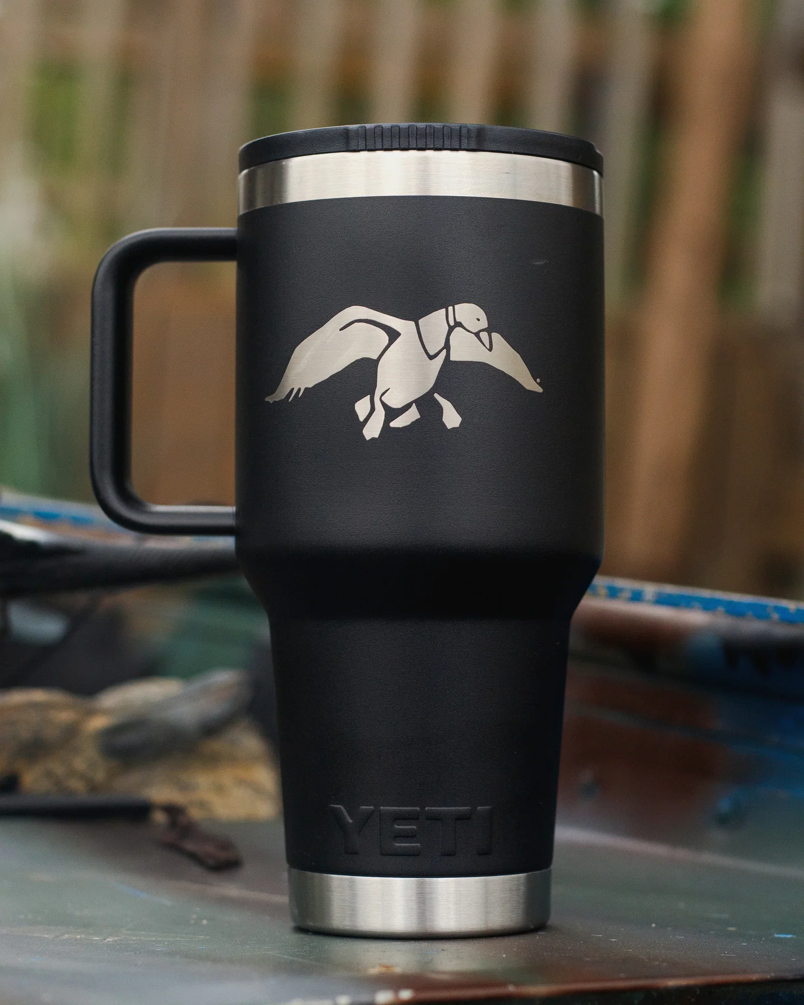 Image of Duck Commander 30oz Black Icon Yeti Rambler Straw Mug