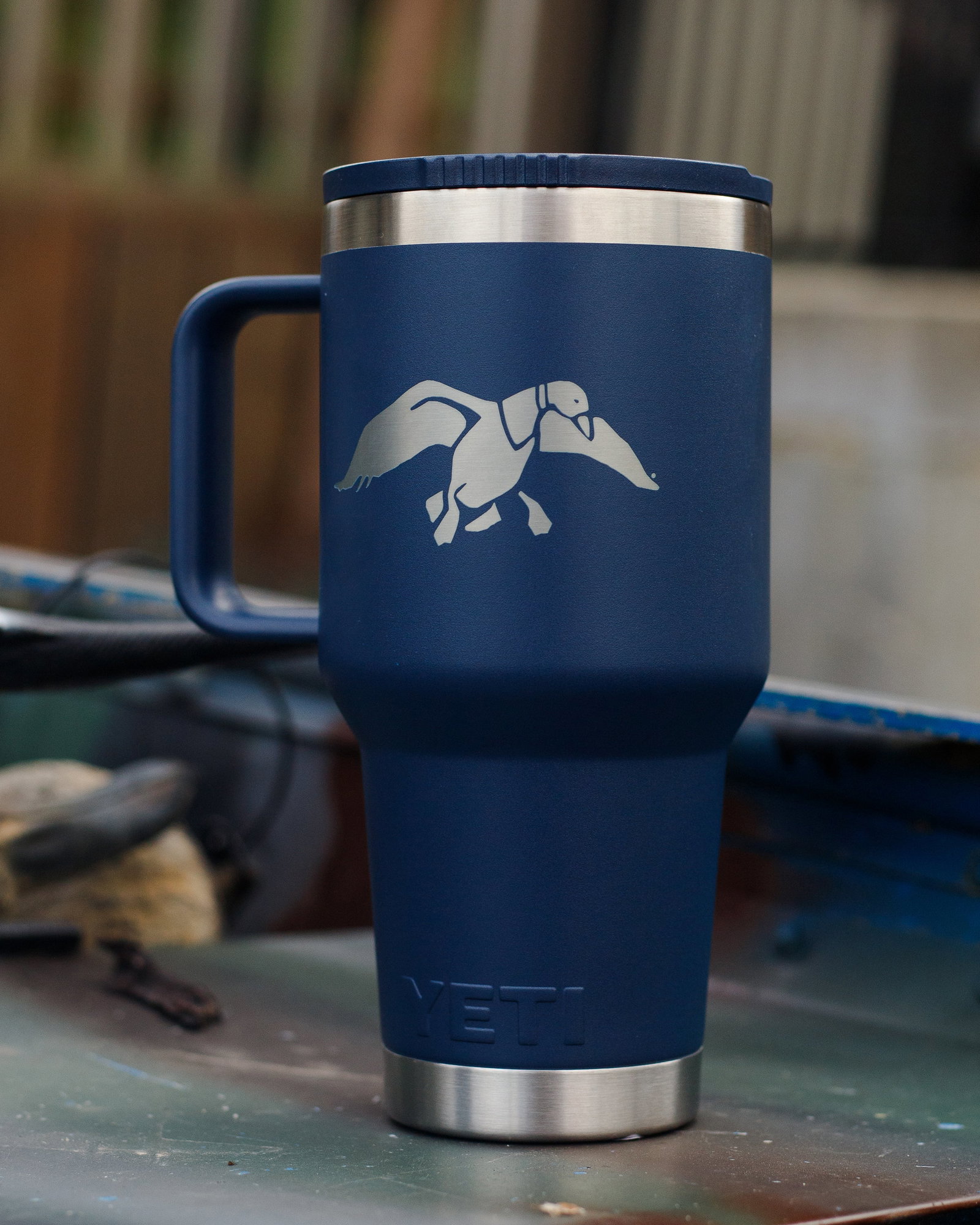 Image of Duck Commander 30oz Navy Icon Yeti Rambler Straw Mug