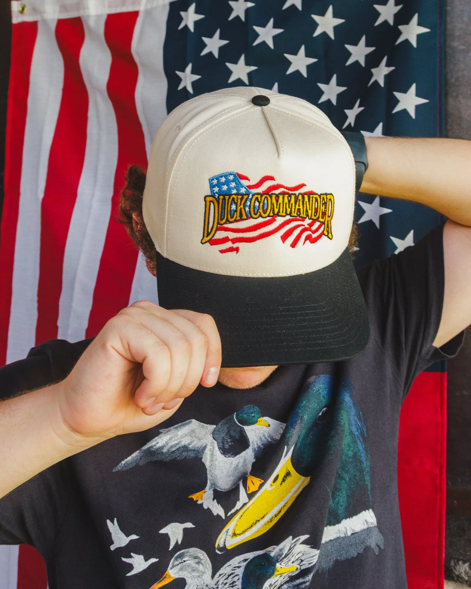 Image of Duck Commander Flag Hat