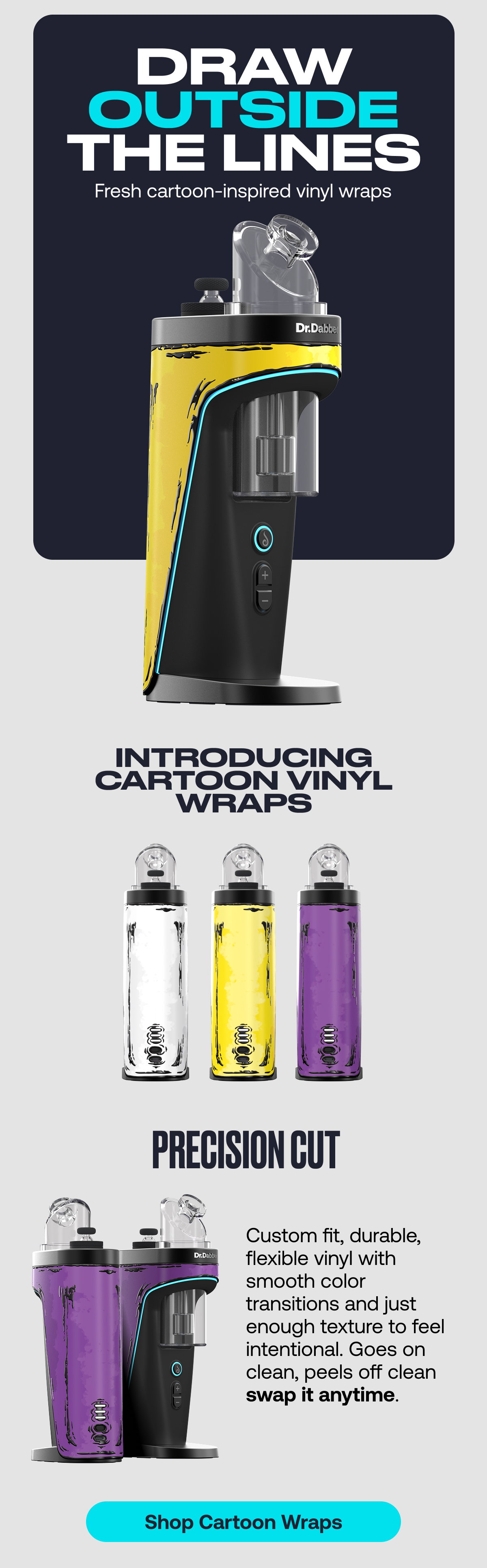 Draw Outside The Lines. Fresh cartoon-inspired vinyl wraps.