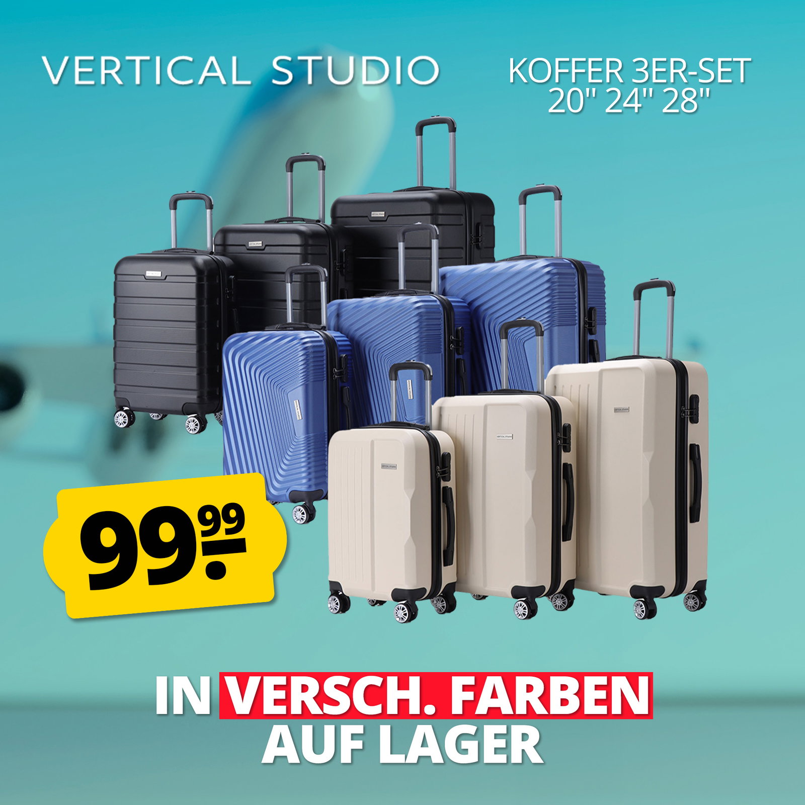 VERTICAL STUDIO "Trelleborg" 20" 24" 28" Koffer 3er-Set