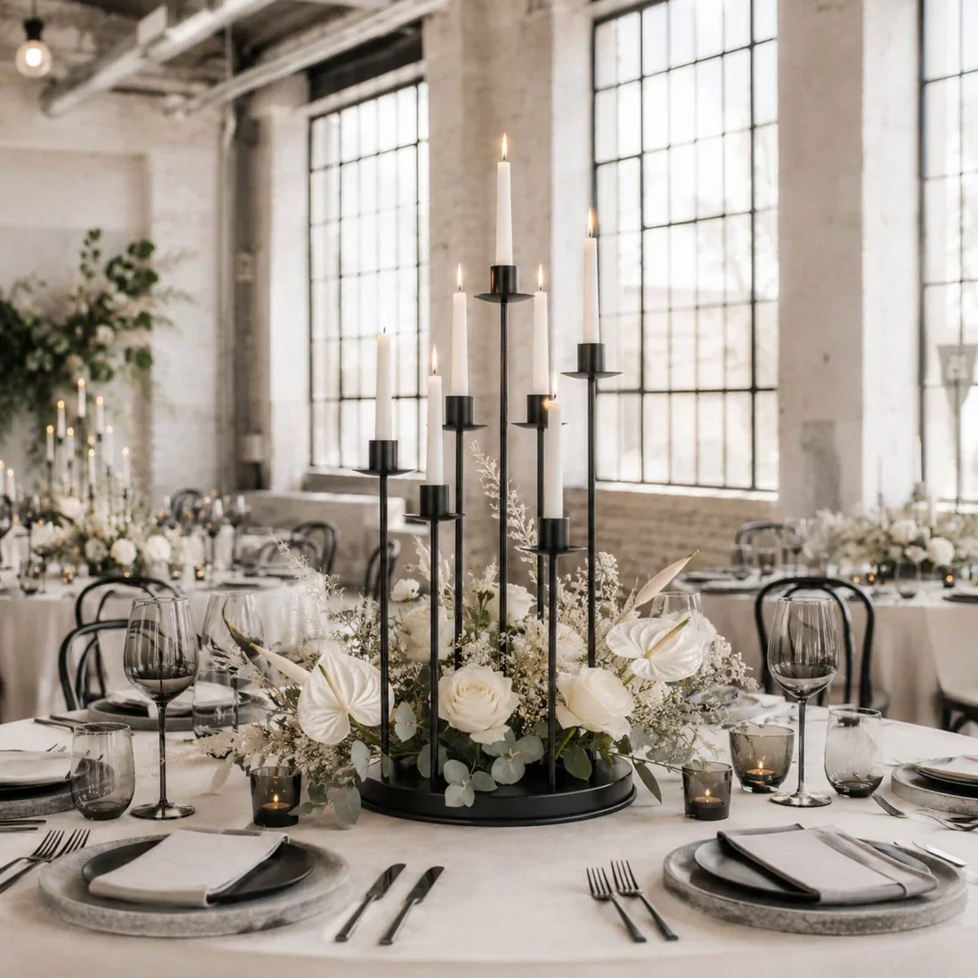 Black 7-Arm Candelabra