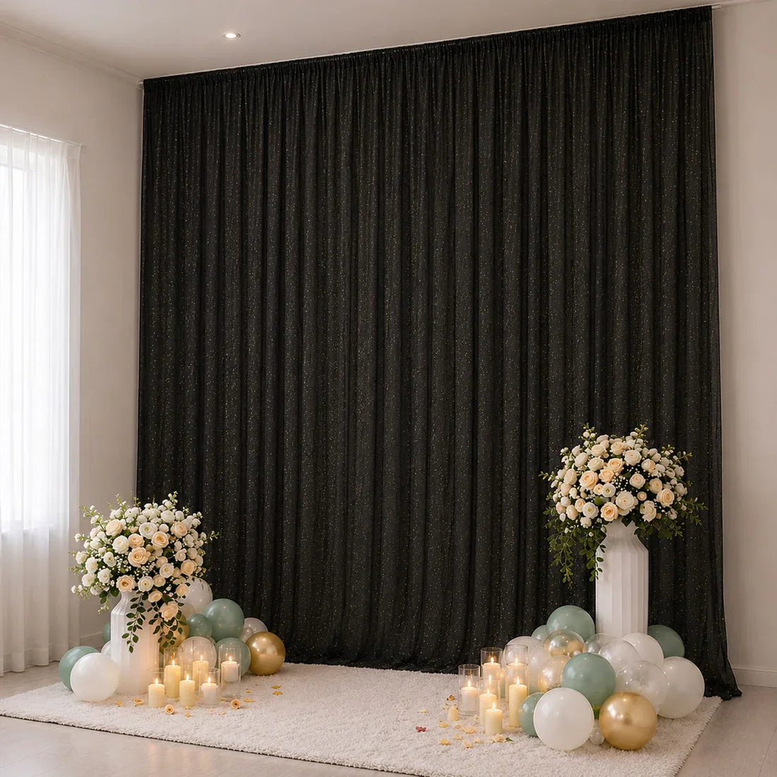 Black Arch Drape 10x10ft