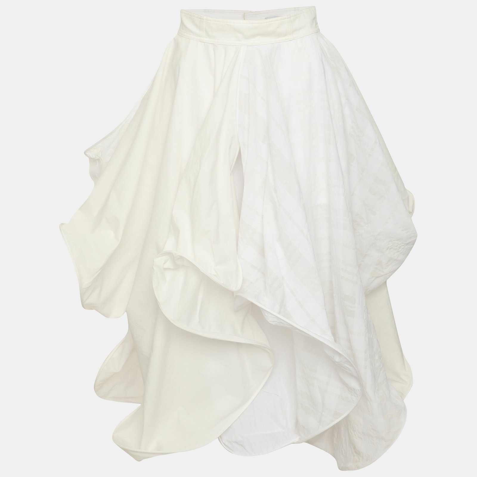 White Poplin and Satin Spiral 