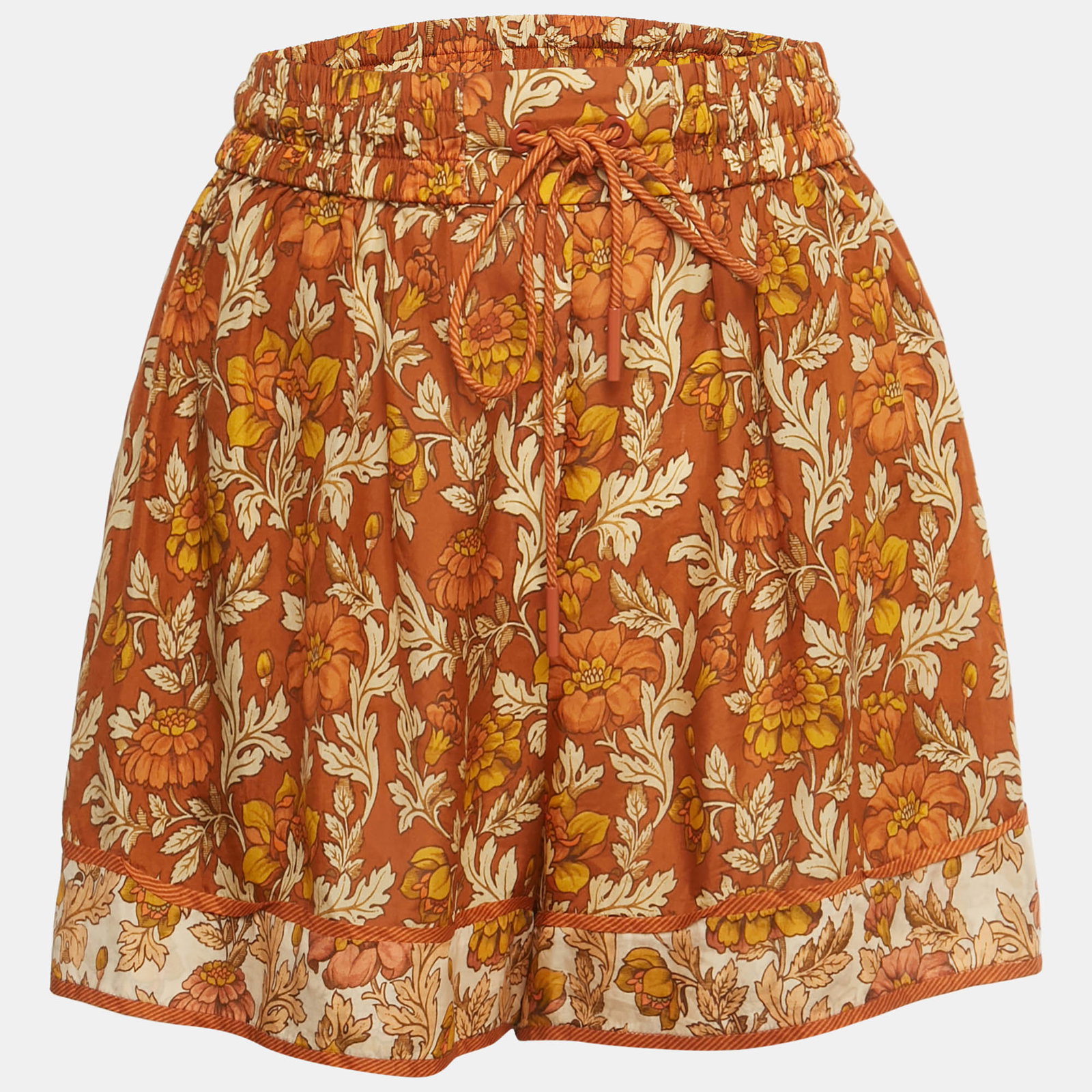 Brown Printed Silk Andie Short
