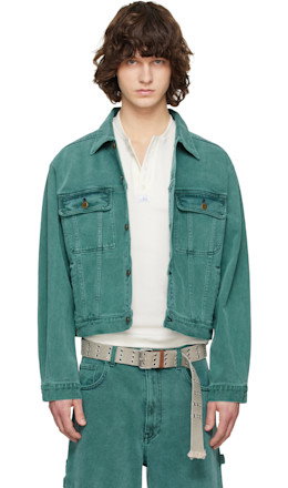 Green Faded Denim Jacket - Sanderlak