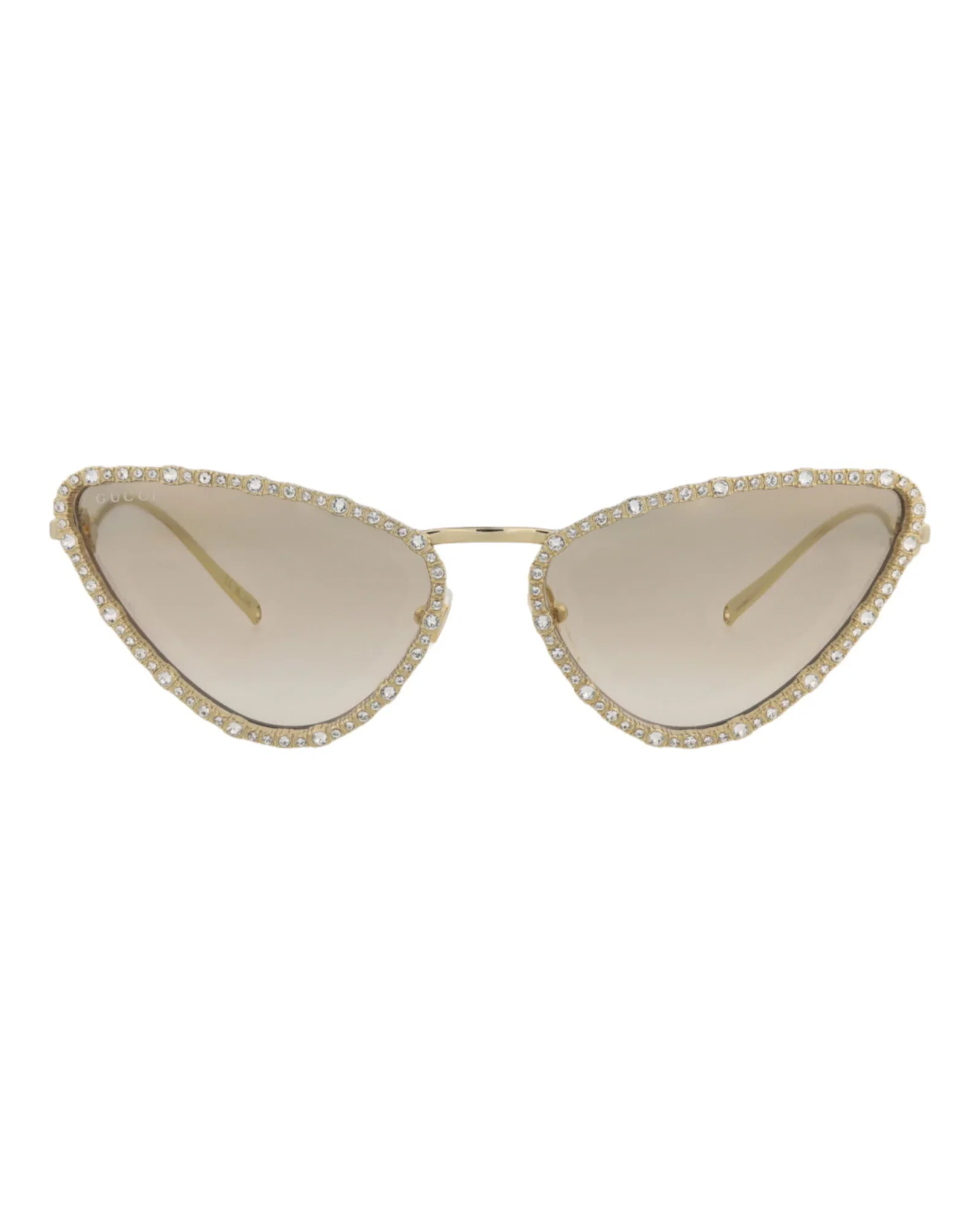 Image of Gucci Cat Eye Gold Gold Brown Eyewear