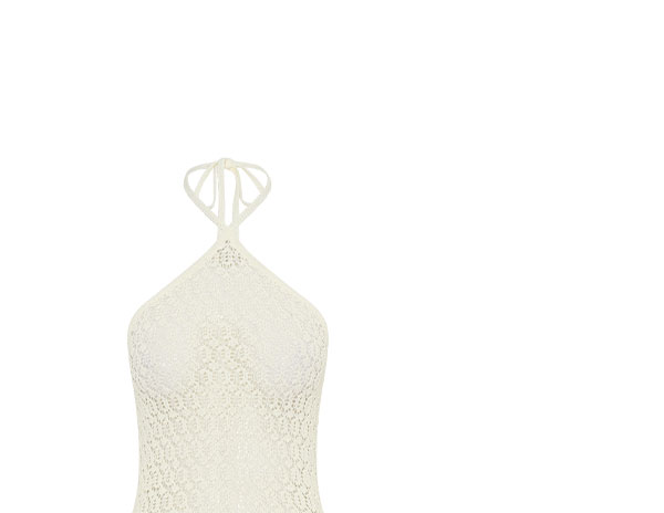 Carrisa Crochet Knit Mini Dress - White