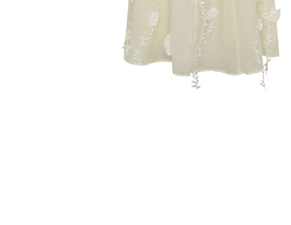 Odette Floral Lace Midi Dress - Buttermilk