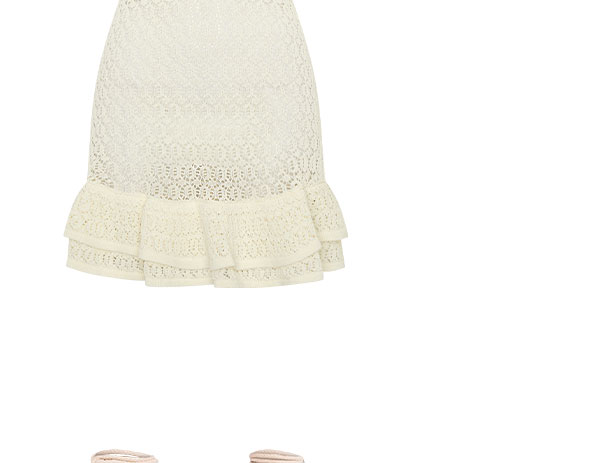 Carrisa Crochet Knit Mini Dress - White