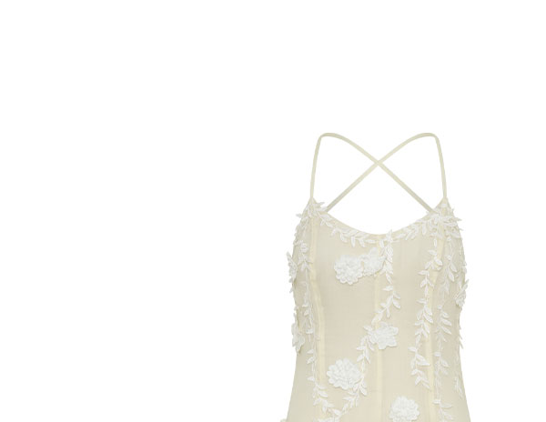 Odette Floral Lace Midi Dress - Buttermilk