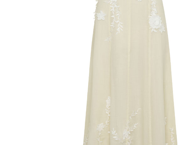 Odette Floral Lace Midi Dress - Buttermilk