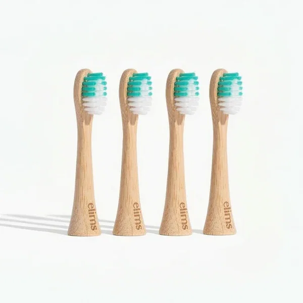 Bamboo Electric Toothbrush Replacement Heads (4-Pack, Aqua) – Compatible with Sonicare