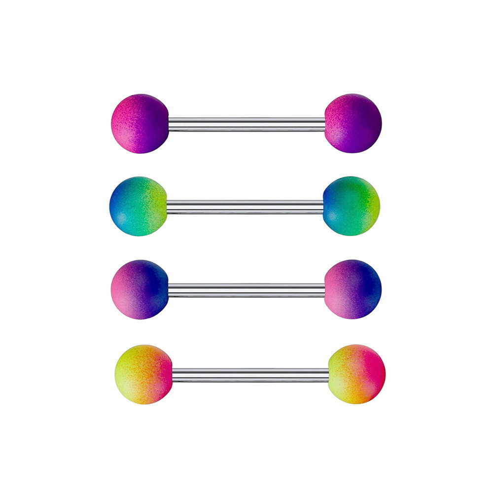 14G Rubber Ball Straight Barbells Jewelry 5/8