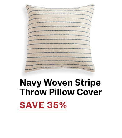 Navy Woven Stripe Throw Pillow Cover | SAVE 35% >>