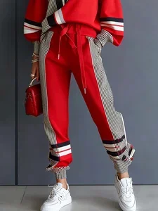 Image of Casual Colorblock Ankle Cuffed Pants