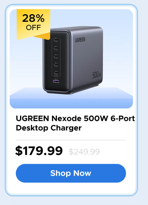 UGREEN Nexode 500W 6-Port Desktop Charger