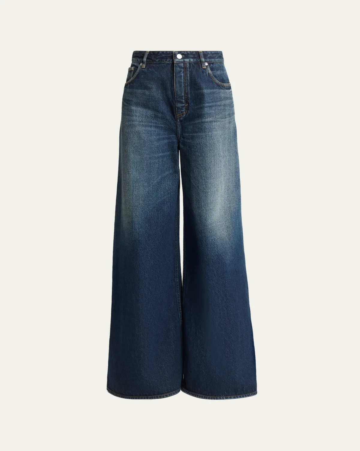 High-Rise Denim Wide-Leg Palazzo Pants