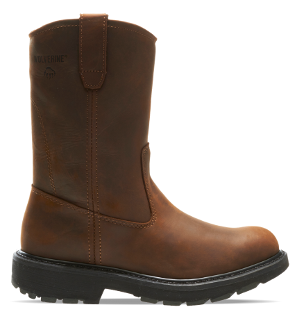 Wolverine - Men's DD Work Wellington Soft Toe - Dark Brown colorway.