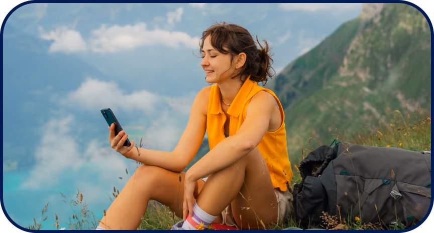 Woman holding mobile phone