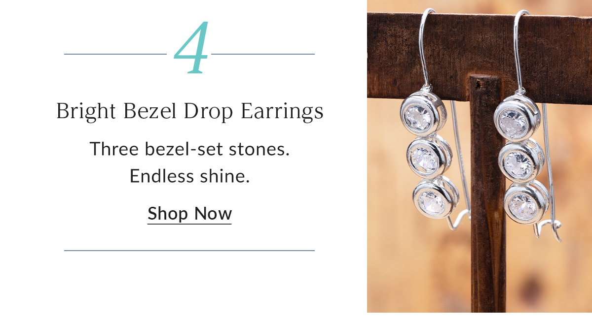 Bright Bezel Drop Earrings