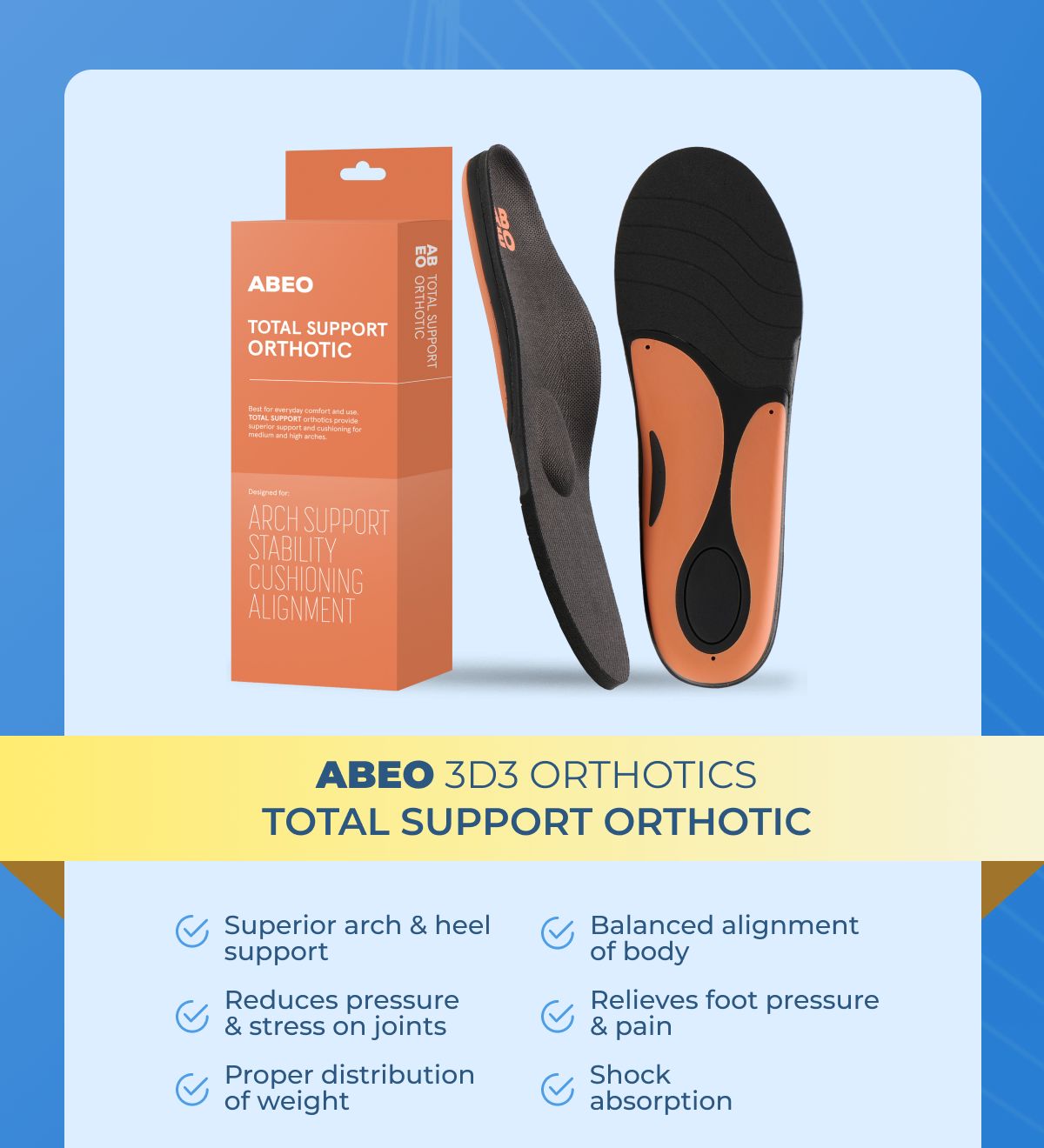 ABEO 3D3 Orthotics Total Support Orthotic