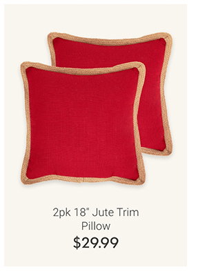 2pk 18" Jute Trim Pillow