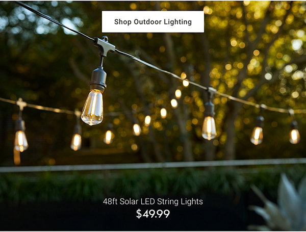 Shop Outdoor Lighting - 48ft Solar LED String Lights